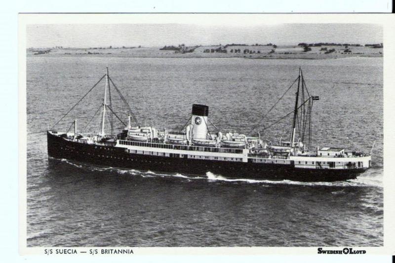  VYKORT. S/S SUECIA--S/S BRITANNIA. SVENSKA LLOYD, POST CARD.