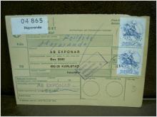 Paketavi med stämplade frimärken - 1972 -  Haparanda till Karlstad 