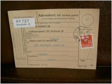 Paketavi med stämplade frimärken - 1962 - Stockholm 30 till Tolita