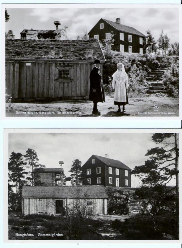 DALSLAND..Bengtsfors, 2 vykort, Gammelgården och folkdräkt.