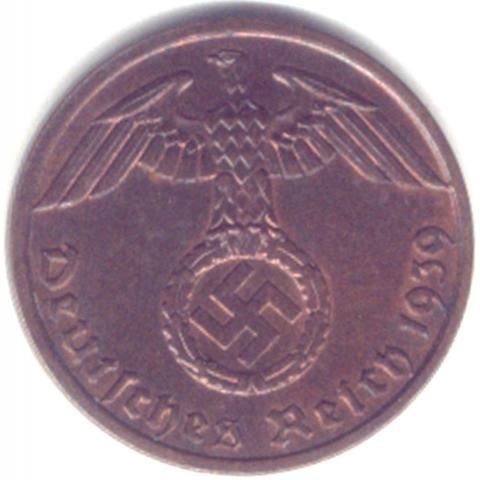 Tredje Riket - 1 Reichspfennig 1939