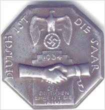 Tyskt nålmärke - "Deutsch ist die Saar" 1934