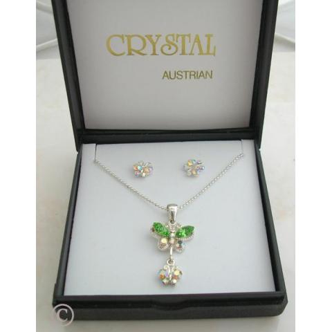Vackra Austrian crystals! Set! Halsband och örhängen! 