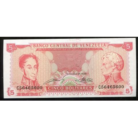 VENEZUELA - 5 BOLIVARES - 1989