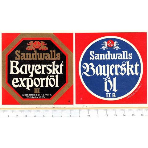 5 etiketter Sandwalls bryggeri Borås
