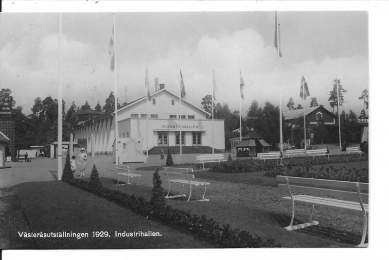 Vykort. Västeråsutställningen 1929. Industrihallen.