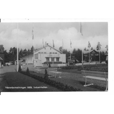 Vykort. Västeråsutställningen 1929. Industrihallen.