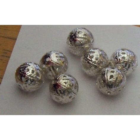 4 filigri pärlor silverfärgade 12 mm