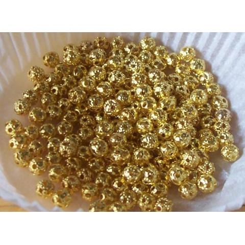 25 filigri pärlor guldfärgade 4 mm
