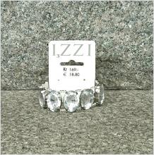 Nytt resårarmband/armband i nickelfri vitmetall med 9 fasettslipade stenar