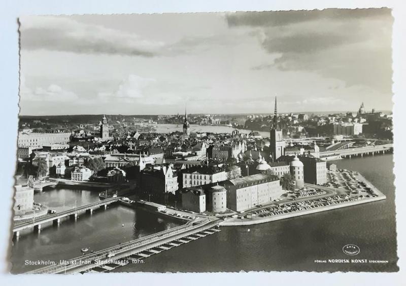 Vykort. Stockholm.  Utsikt från Stadshusets torn.