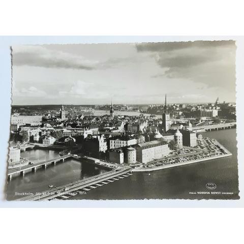 Vykort. Stockholm.  Utsikt från Stadshusets torn.