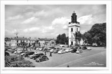 Vykort. Eksjö Torget o Kyrkan. 