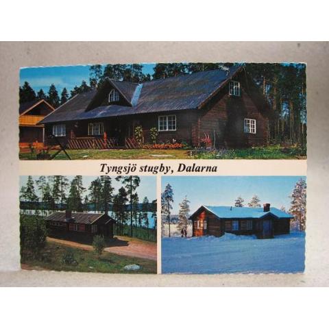 Flerbild Tyngsjö stugby Dalarna Äldre oskrivit vykort