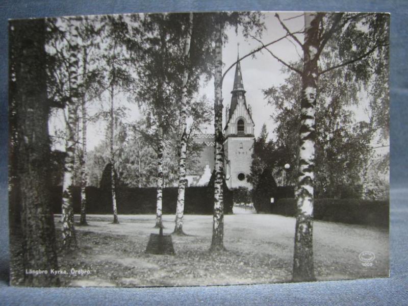 Vykort oskrivet Örebro Längbro kyrka