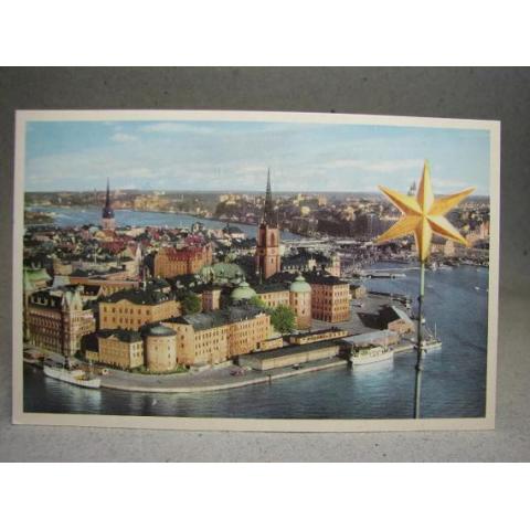 Panorama Riddarholmen Stockholm Oskrivet gammalt vykort