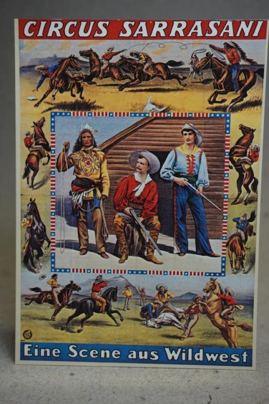 Zirkusplakat Kort av en Circus Poster Affiche från 1908 Oskrivet äldre vykort av konst