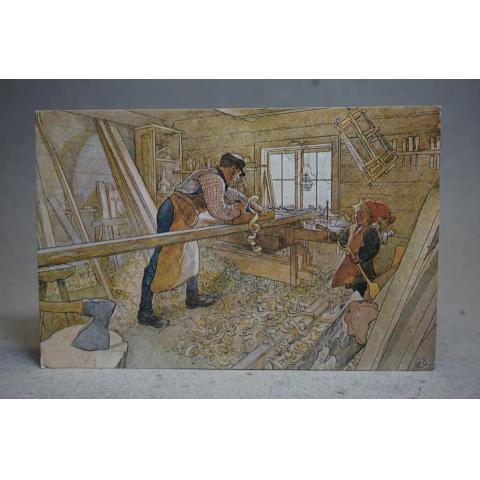 Arbete i snickarboden av Carl Larsson Skrivet äldre vykort