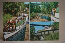 Folkliv på Turistbåt vid Akvedukten i Håverud 1989 Dalsland skrivet äldre vykort