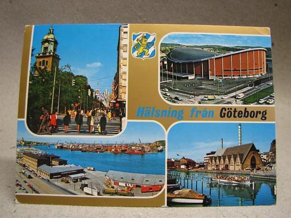 Flerbild Göteborg skrivet äldre Vykort 1974