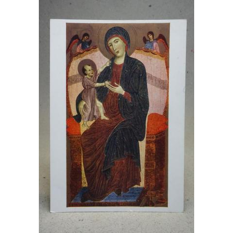 Madonna med barnet Duccio Di Buoninsegna Gammalt oskrivet vykort av konst