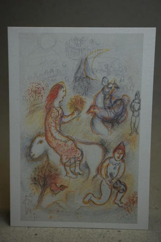 Chagall Äldre Oskrivet äldre kort av fin konst