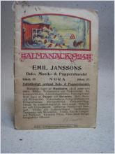 Almanacka 1924 Emil Janssons Bok Musik och Pappershandel Nora