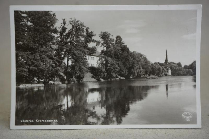 Västerås Kvarndammen 1948 Västmanland skrivet gammalt vykort