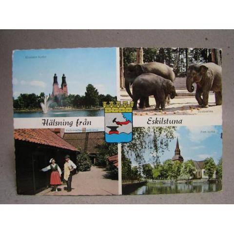 Flerbild Djurparken Elefanter Fors Kyrka Eskilstuna 1967 Södermanland Äldre skrivit vykort