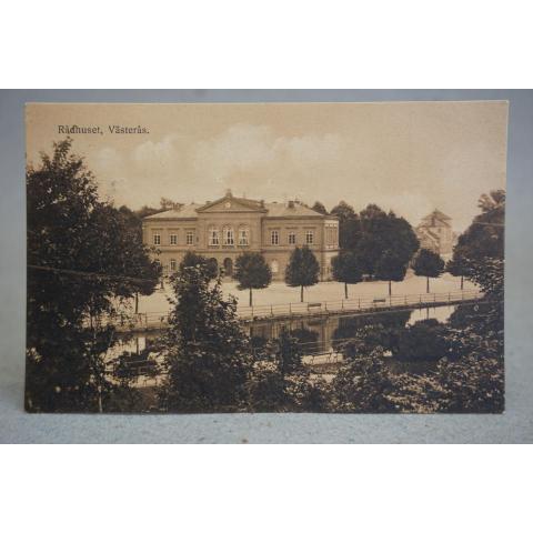 Västerås Rådhuset 1918 Antikt vykort Västmanland skrivet