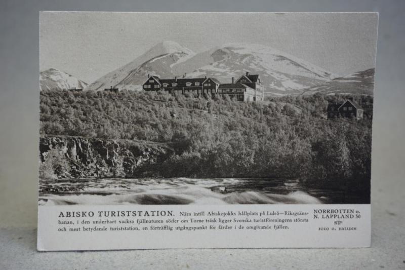 Vy över Abisko Turiststation Lappland Oskrivet Gammalt vykort