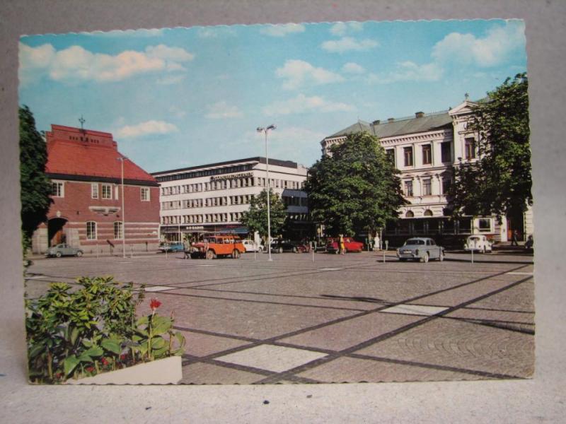 Bilar Stora Torget Kristianstad 1967 Skåne Skrivet äldre vykort