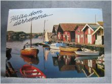 Vykort - Bohuslän - Båtar i fiskeläger