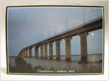 Äldre vykort Ölandsbron månsken