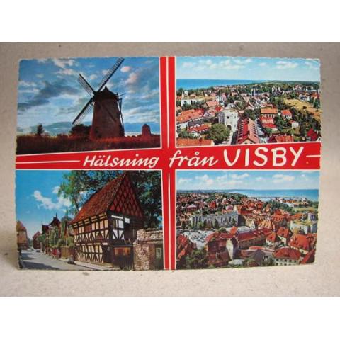 Vykort flerbild Visby 1978 Gotland