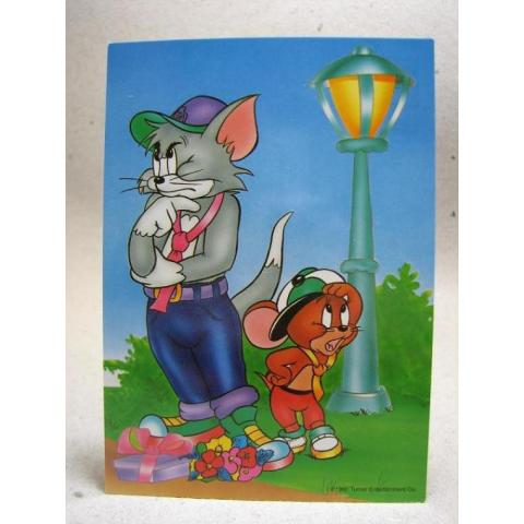 Fint Tecknat vykort Tom o Jerry