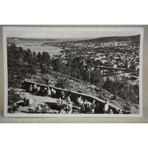 Vy från Stadsberget över Sundsvall skrivet gammalt vykort