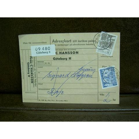 Paketavi med stämplade frimärken - 1961 - Göteborg 8 - Deje