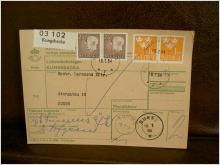 Paketavi med stämplade frimärken - 1964 - Kungsbacka till Sunne