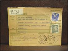 Frimärke på adresskort - stämplat 1965 - Göteborg 13 - Lundsberg
