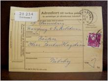 Frimärken på adresskort - stämplat 1962 - Eskilstuna 1 - Nilsby