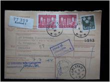 Adresskort med stämplade frimärken - 1964 - Karlstad till Karlstad