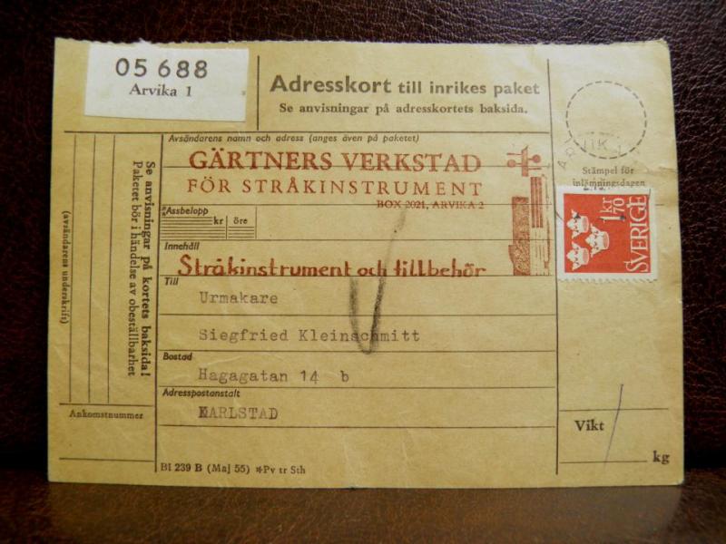 Frimärken på adresskort - stämplat 1961 - Arvika 1 - Karlstad