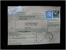 Adresskort med stämplade frimärken - 1964 - Lund till Munkfors