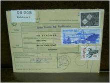 Paketavi med stämplade frimärken - 1972 - Karlskrona 1 till Karlstad 5