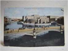 Stockholm Vy Riksbanken och Vasabron - Gammalt vykort