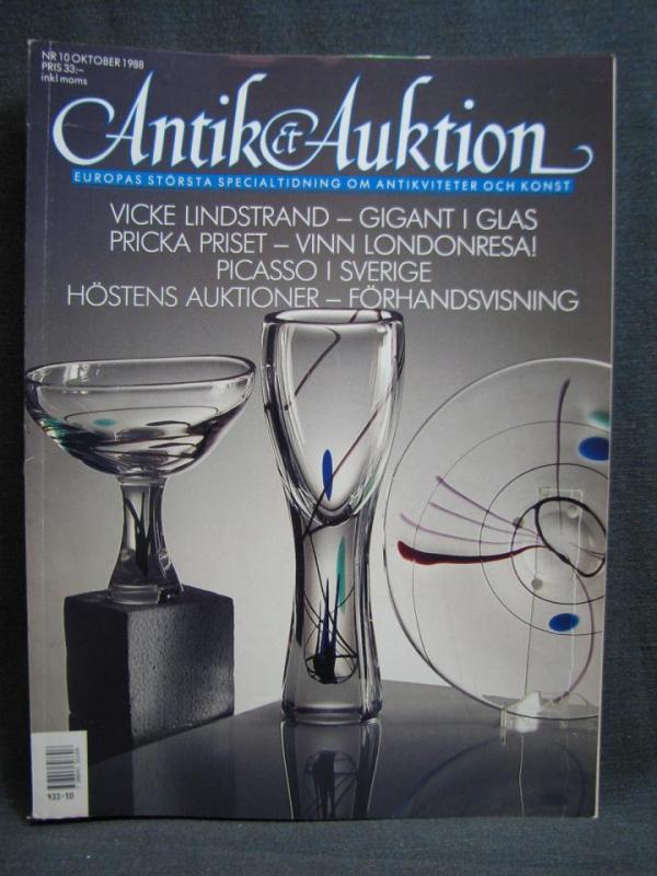 Antik & Auktion Nr. 10 Oktober 1988 / Med olika intressanta artiklar och bilder 