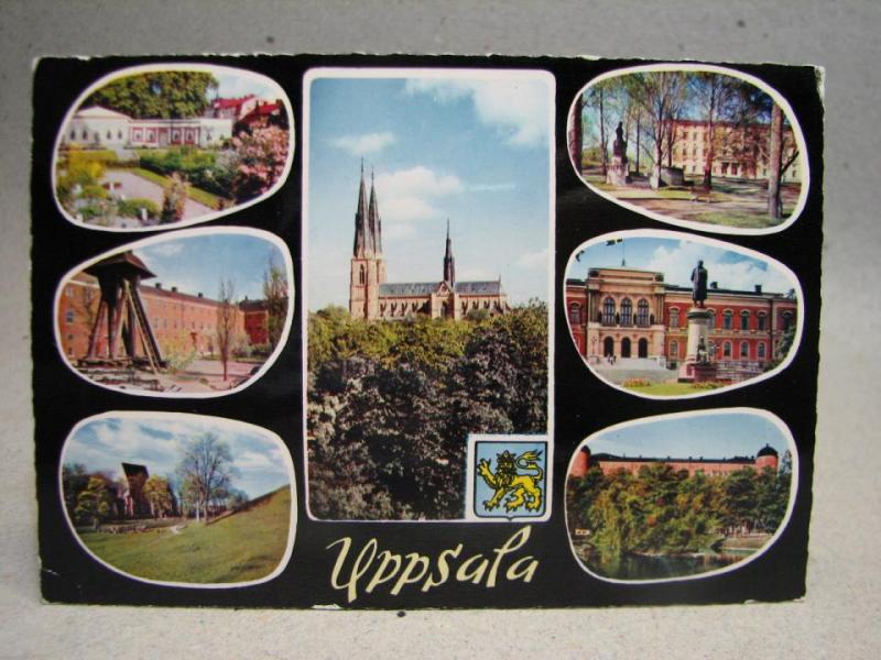 Flerbild Vyer över Uppsala Uppland Äldre oskrivit vykort