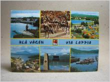 Blå Vägen Via Lappia Camping 1974 Lappland skrivet Äldre vykort