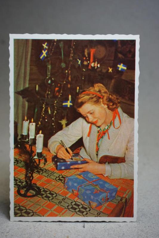 Äldre Julkort - stämplat Höljes 1962